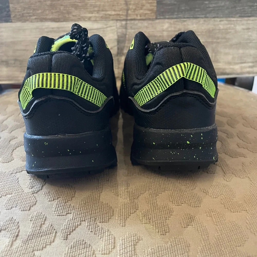 Avia Upstate Low Boys Trail Sneakers Black Neon Green AA50140BB Size 12
